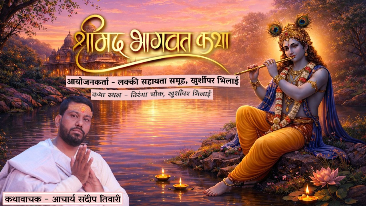 LIVE - श्रीमद् भागवत कथा | आचार्य श्री संदीप तिवारी जी महाराज | दिन - 7 खुर्शीपार भिलाई | (छ.ग.)