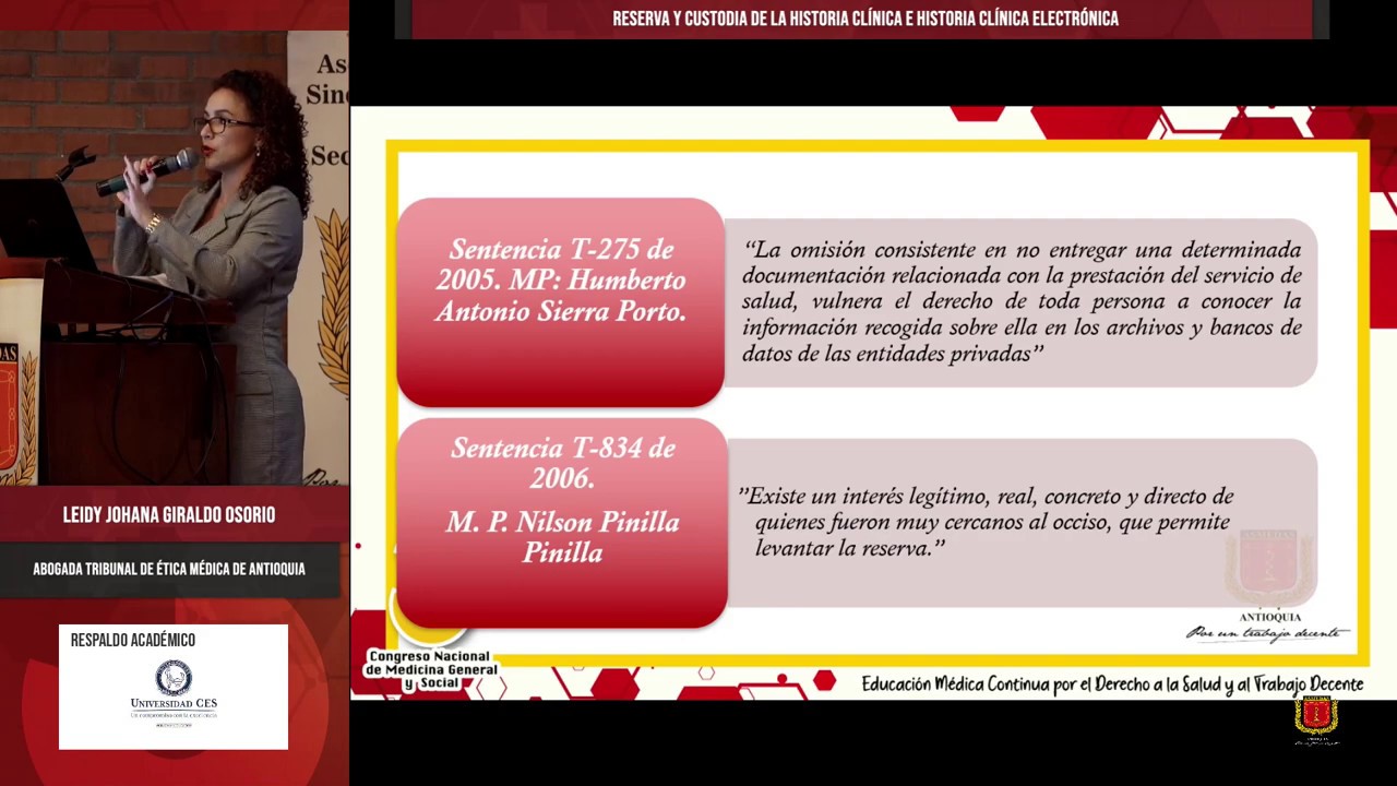 Reserva y Custodia de la Historia Clínica e Historia Clínica Electrónica - Leidy Johana Giraldo O.