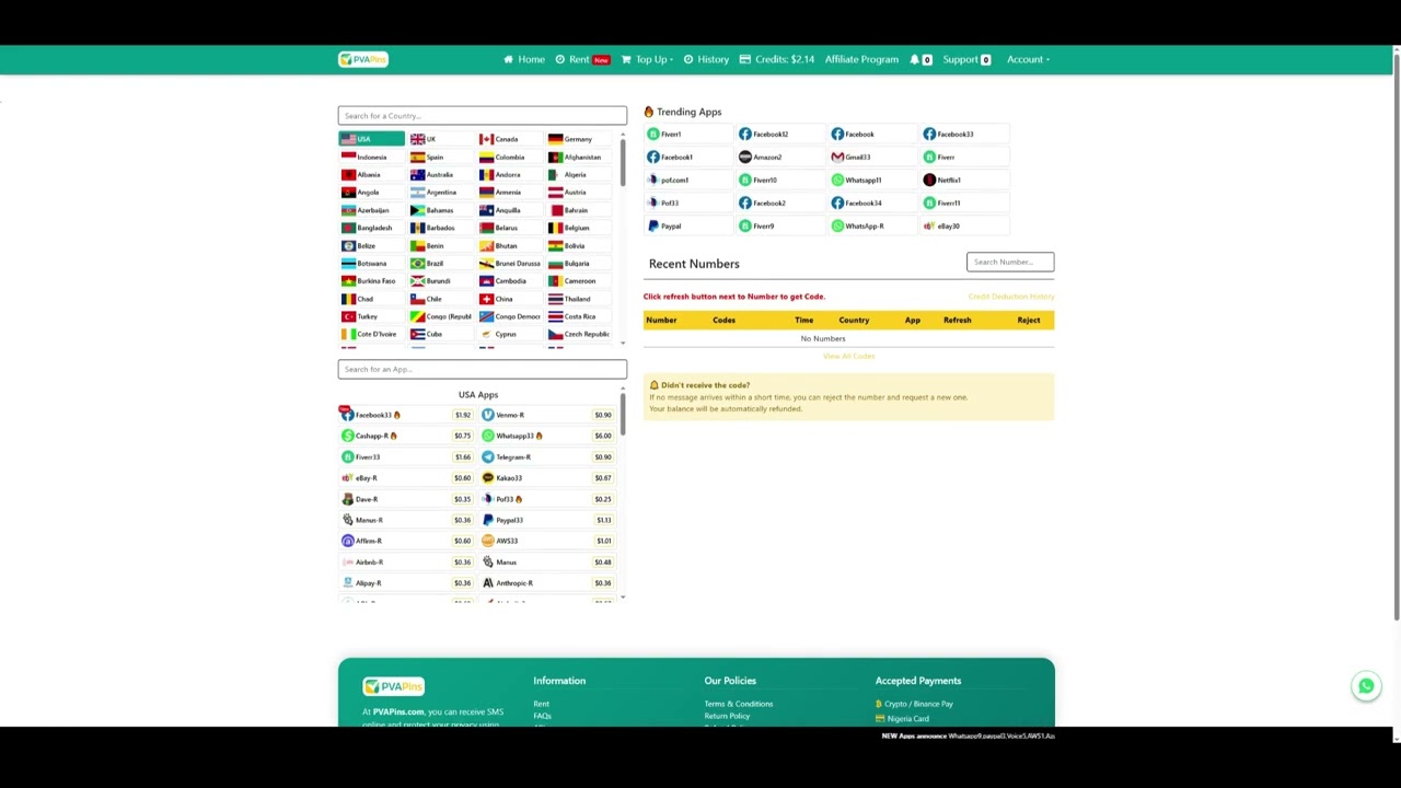How to Register & Add Balance on PVAPINS for Virtual SMS Numbers