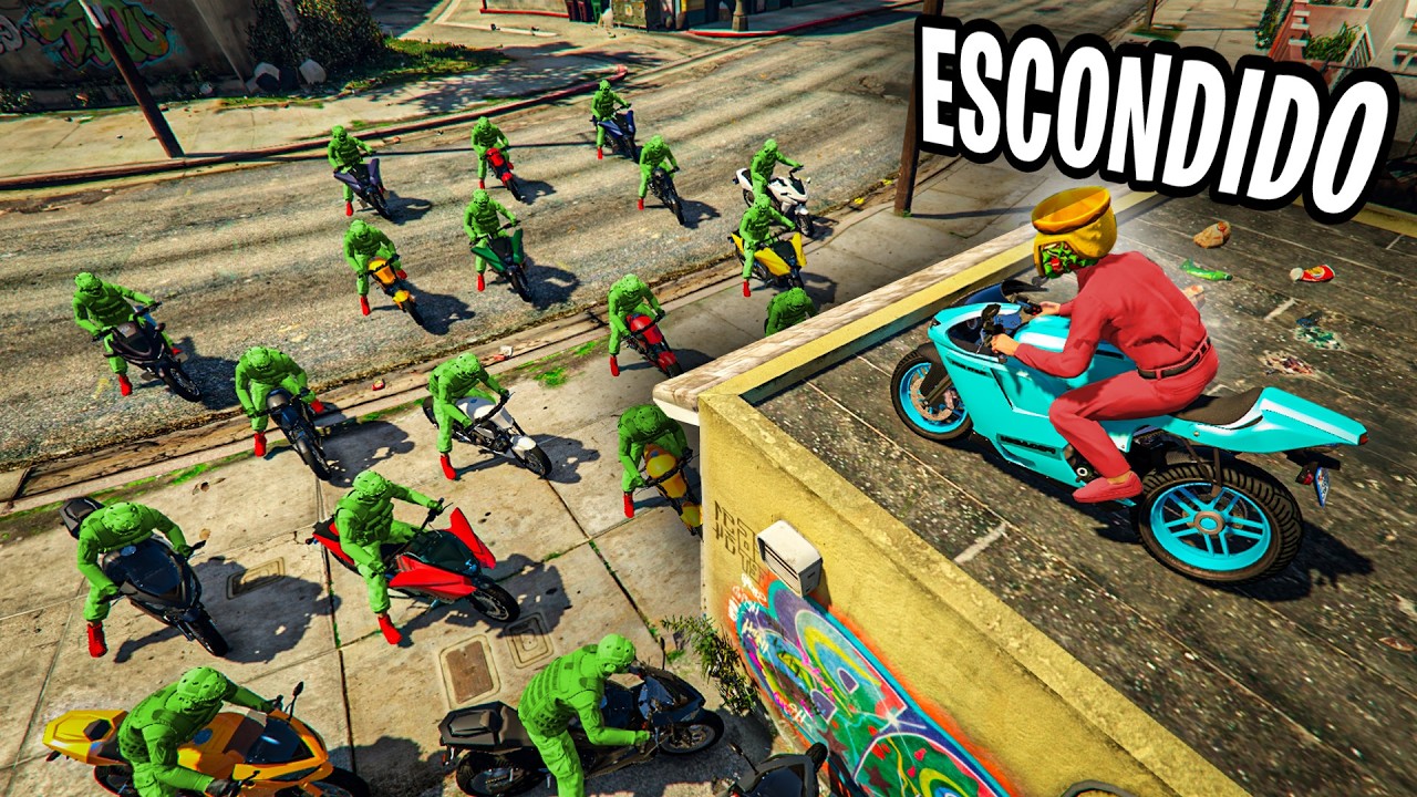 JUEGO AL ESCONDITE CON MOTOS PERO ME ESCONDO EN UN TECHO!! - GTA 5 ONLINE