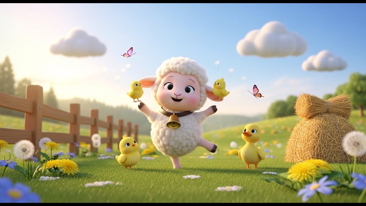 White Is the Sheep, Small and Fat | Cute Farm Animal Rhyme for Kids | Nursery Rhymes