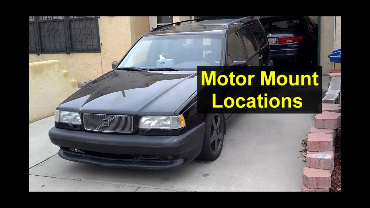 Engine / motor mounts, location of 3 of them. Volvo 850, S70, V70 - VOTD