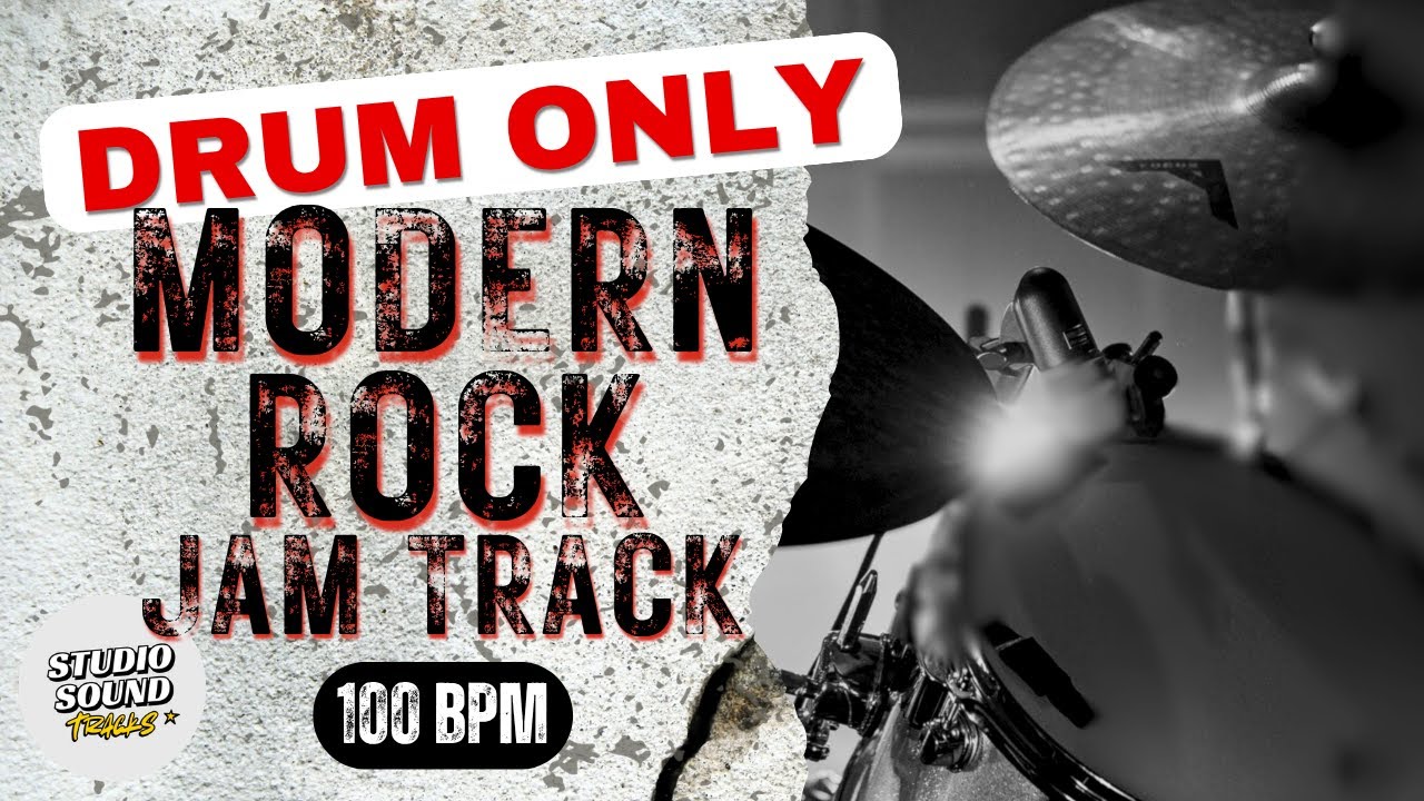100 BPM | Rock Drum-Only Jam Track – Tight Hip-Hop Crossover Groove | Studio Sound Jam Tracks