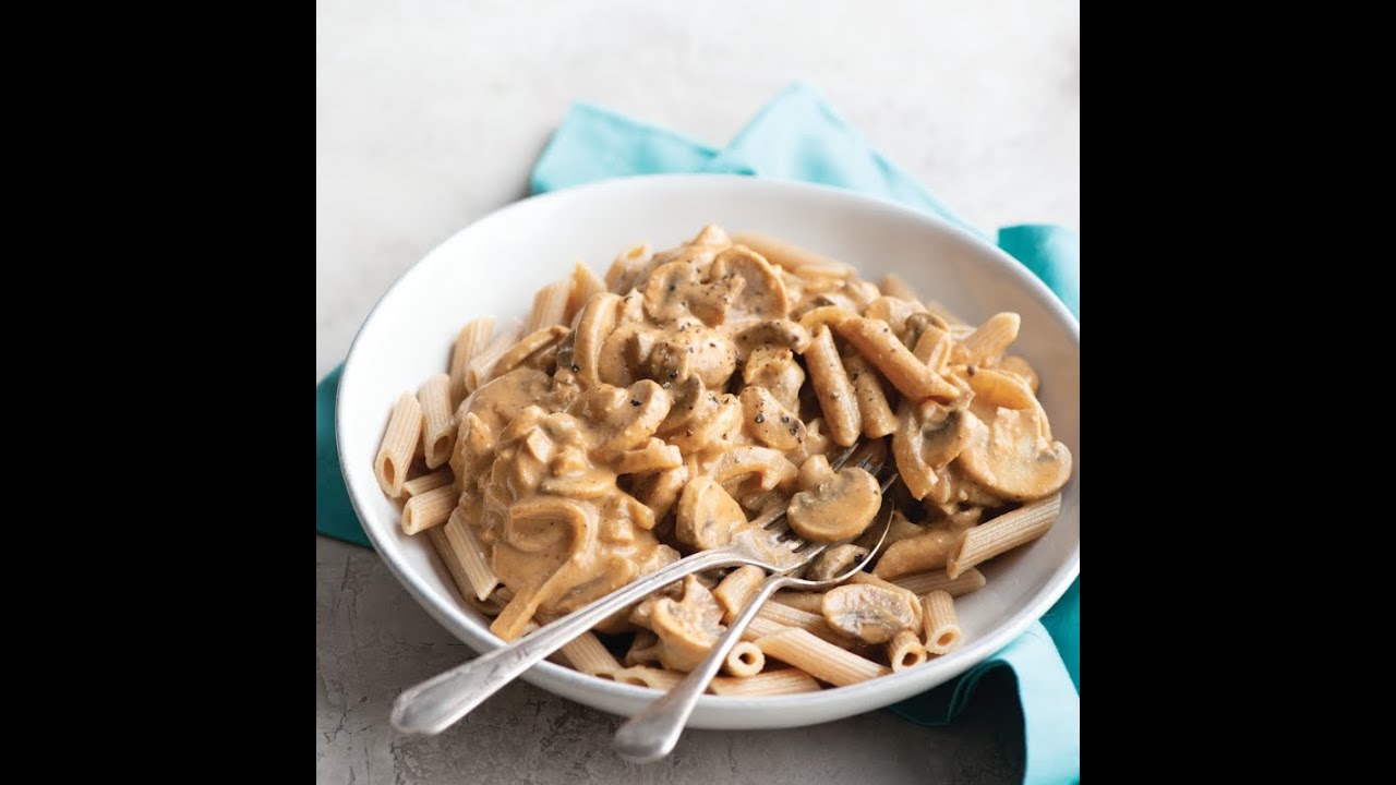 Smokey Mushroom Boscaiola from the PlantPure Comfort Food Cookbook!🍲