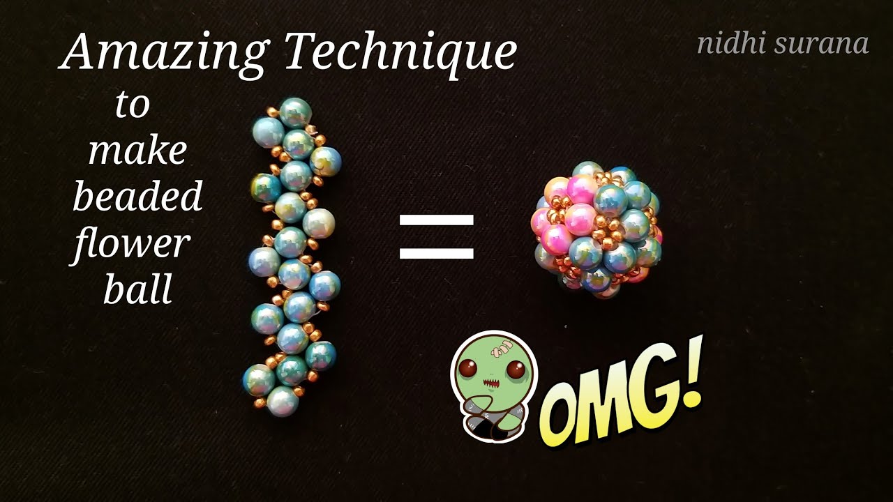 ⚜️ Amazing Technique, Beaded Flower Ball Tutorial Diy (0419)