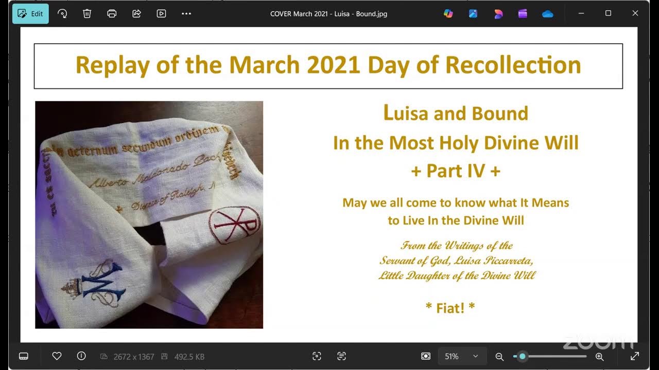 19 -Luisa & Bound In the Divine Will - Rays of Light~Rainbows of Peace - Divine Will Prayer Cenacle