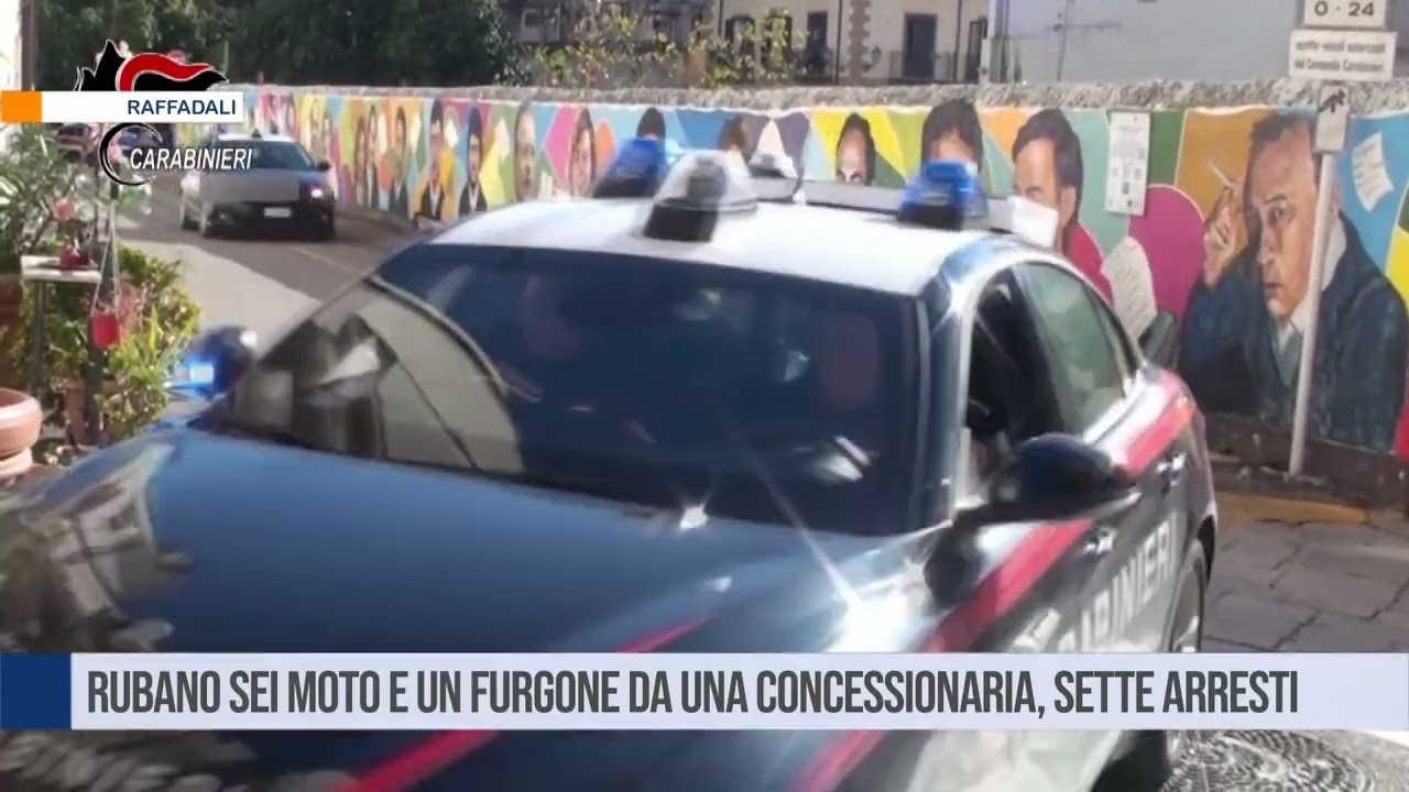 Raffadali (AG). Rubano sei moto e un furgone da una concessionaria, sette arresti