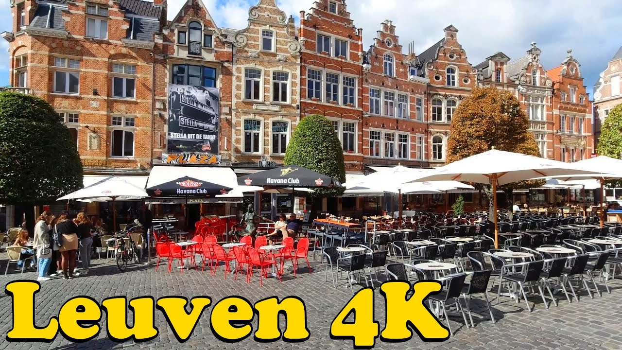 Leuven, Belgium Walking tour [4K]. The beautiful city of Flemish Brabant.