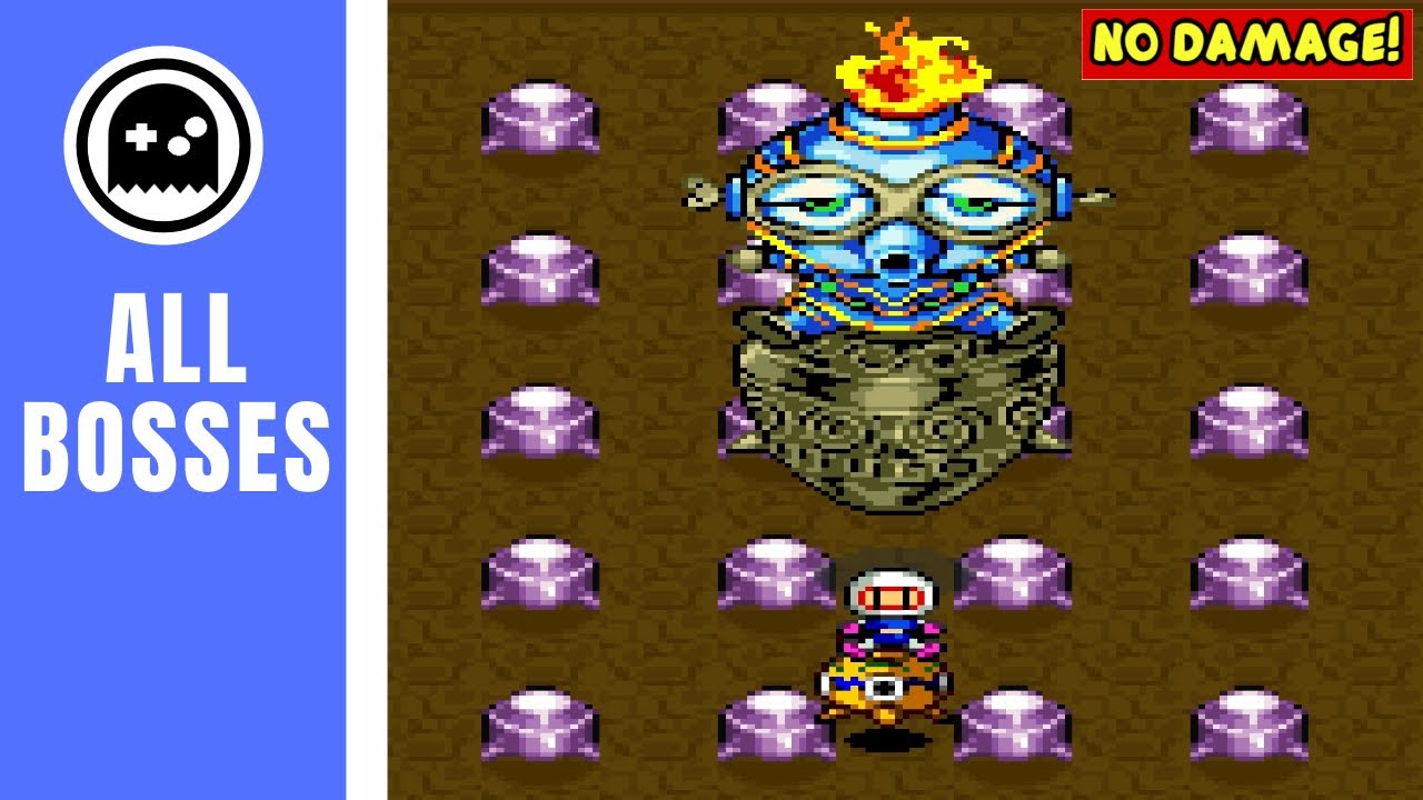 Super Bomberman 4 (SNES) - All Bosses - (No Damage)