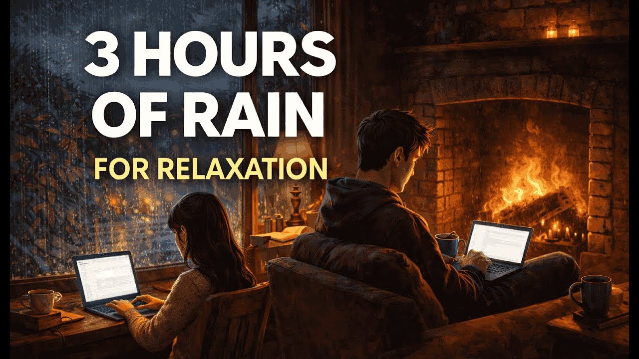 Relaxing Rain with a Gentle Breeze and Distant Thunder