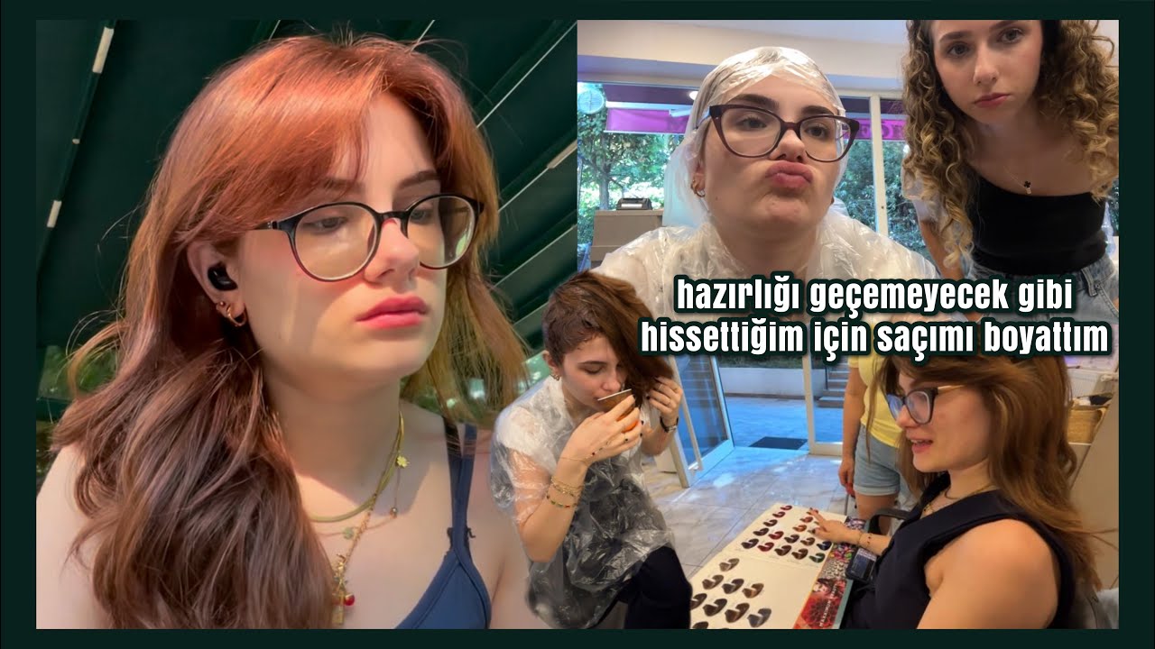 Benimle bir hafta geçirin| saçımı boyadım& yeni piercing ve gsü final sınavı