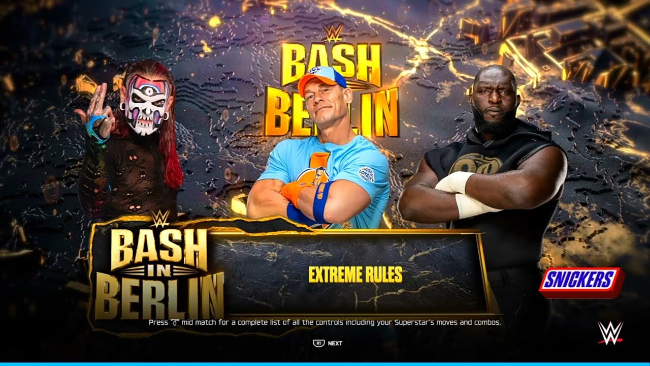 WWE 2K25 : John Cena vs Omos vs Jeff Hardy - Extreme Rules | WWE 2K25