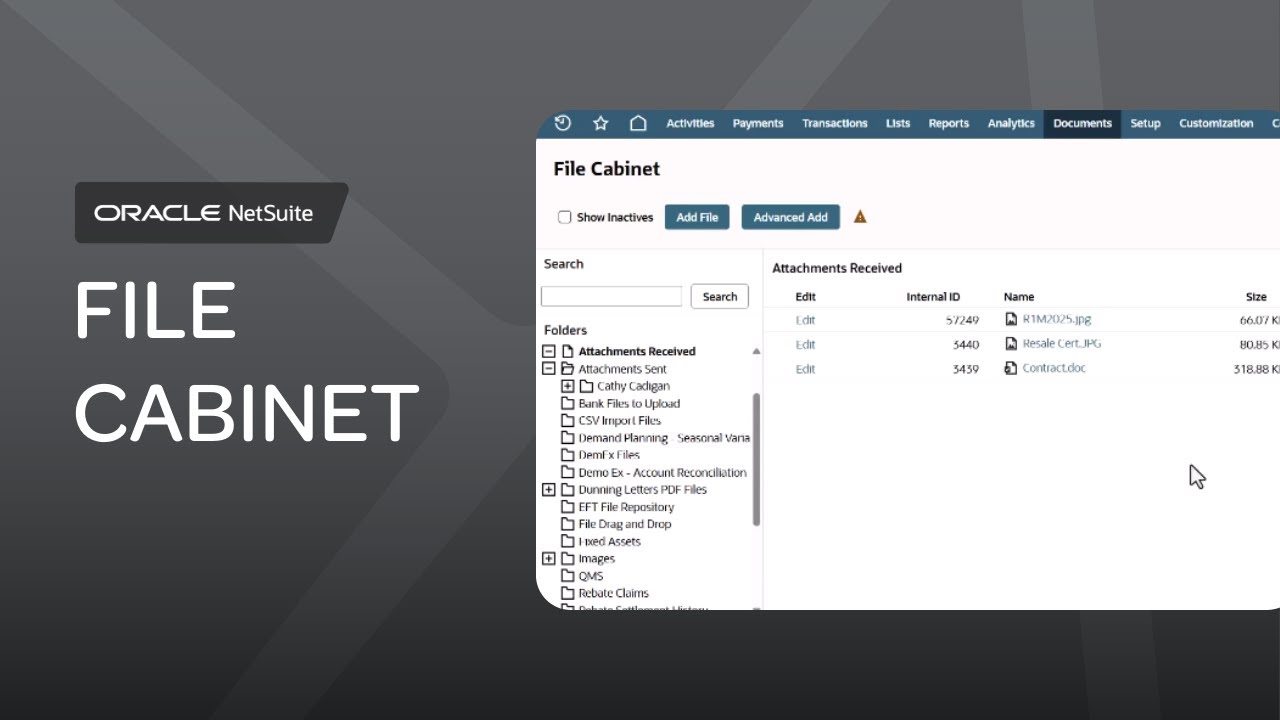 Описание файлового хранилища NetSuite | Как управлять документами и прикреплять их в NetSuite