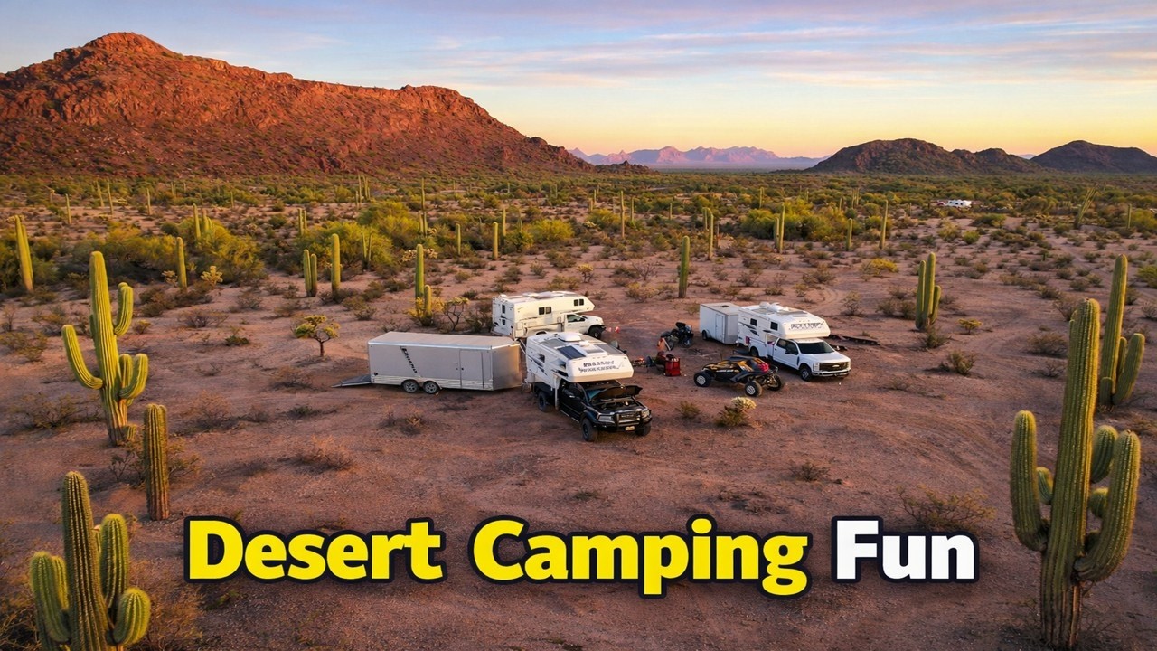 Black Mountain Hike and Desert Truck Campers Campout near Ajo Arizona - What A View!