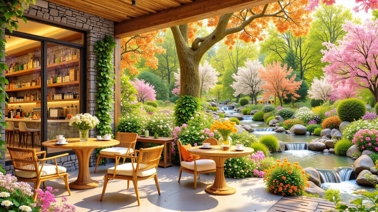 Ultimate Morning Jazz at a Forest Café | Birdsong & Calm Nature Ambience for Relaxation