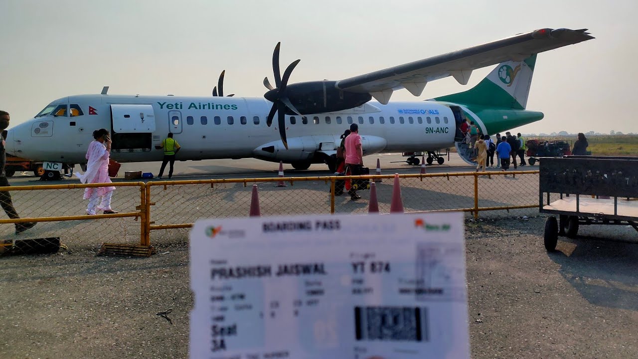 🇳🇵Trip report Yeti Airlines Bhairahawa to Kathmandu.GautamBuddhainternational Airport.#Flightoncovid