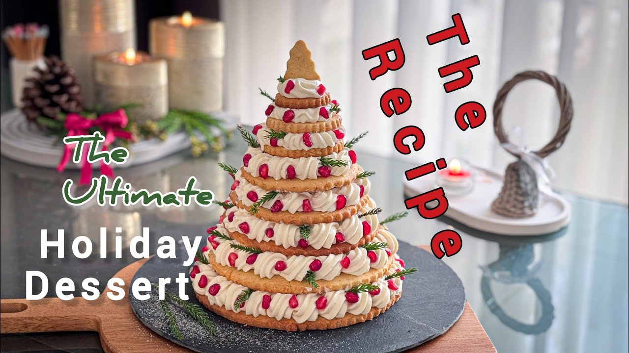 Sablé Christmas Tree Cake Recipe | Pâte Sablée Cream Tart Tree Recipe | Cookie Art
