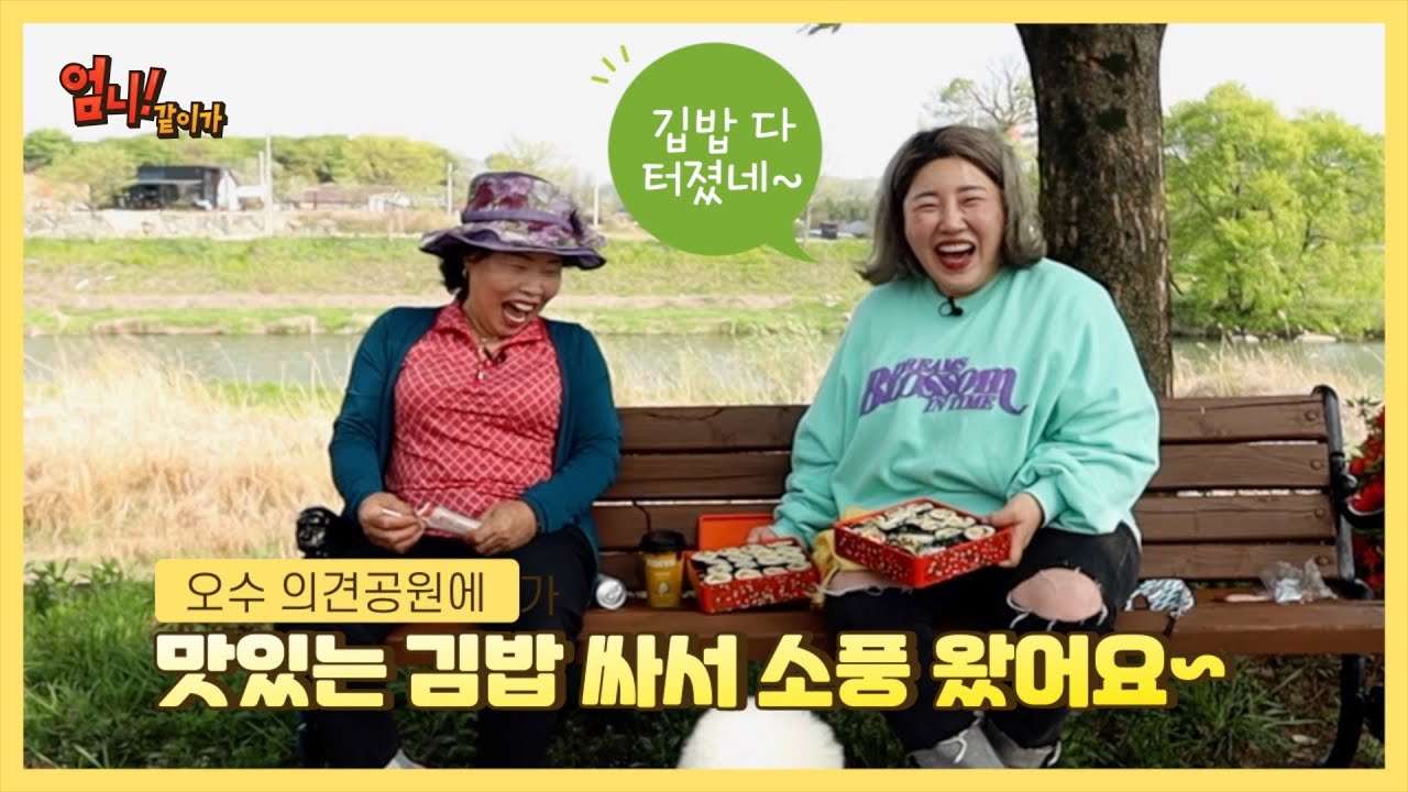 엄니와 김밥 만들어 오수의견공원 나들이 (ft. 배꼽주의 너무 웃김)