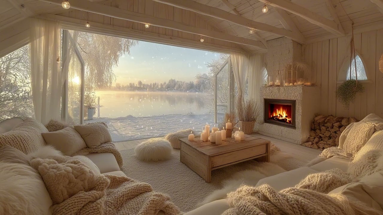Cozy Winter Morning by the Lake ❄️ Gentle Piano Music for Calm Focus