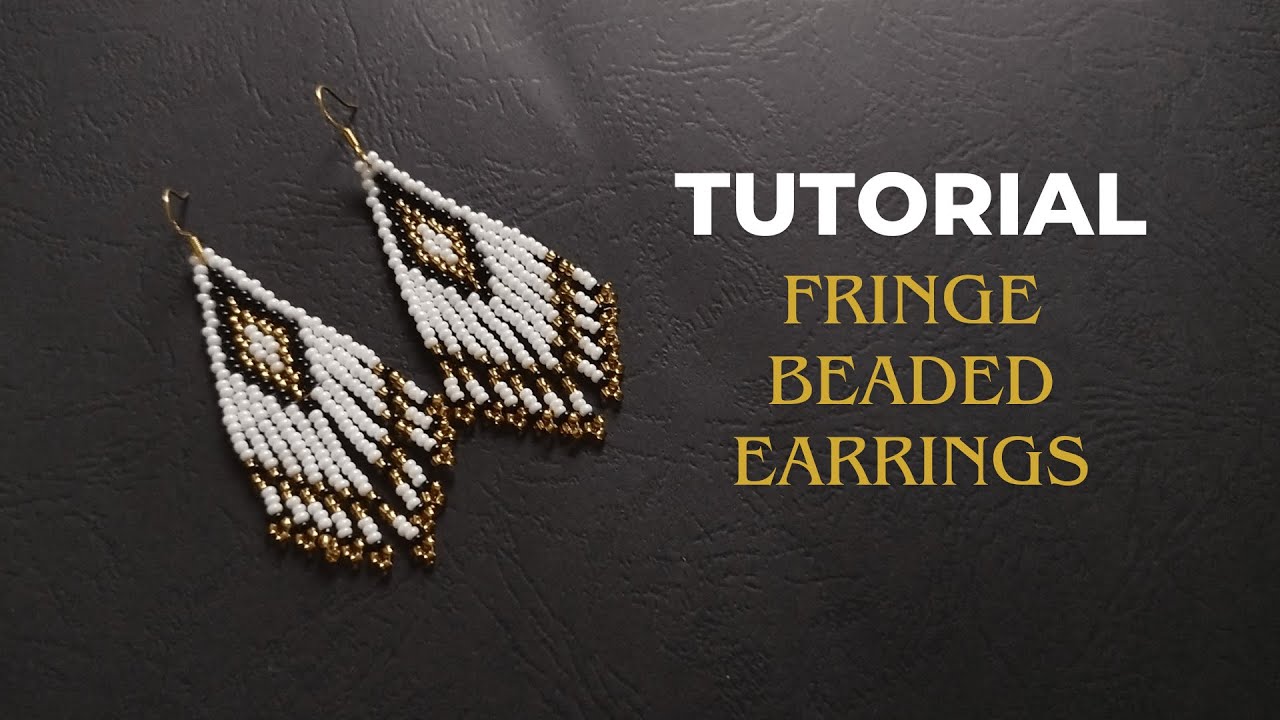 How to make Native American beaded earrings Beginner Tutorial, Fringe Beaded earrings DIY