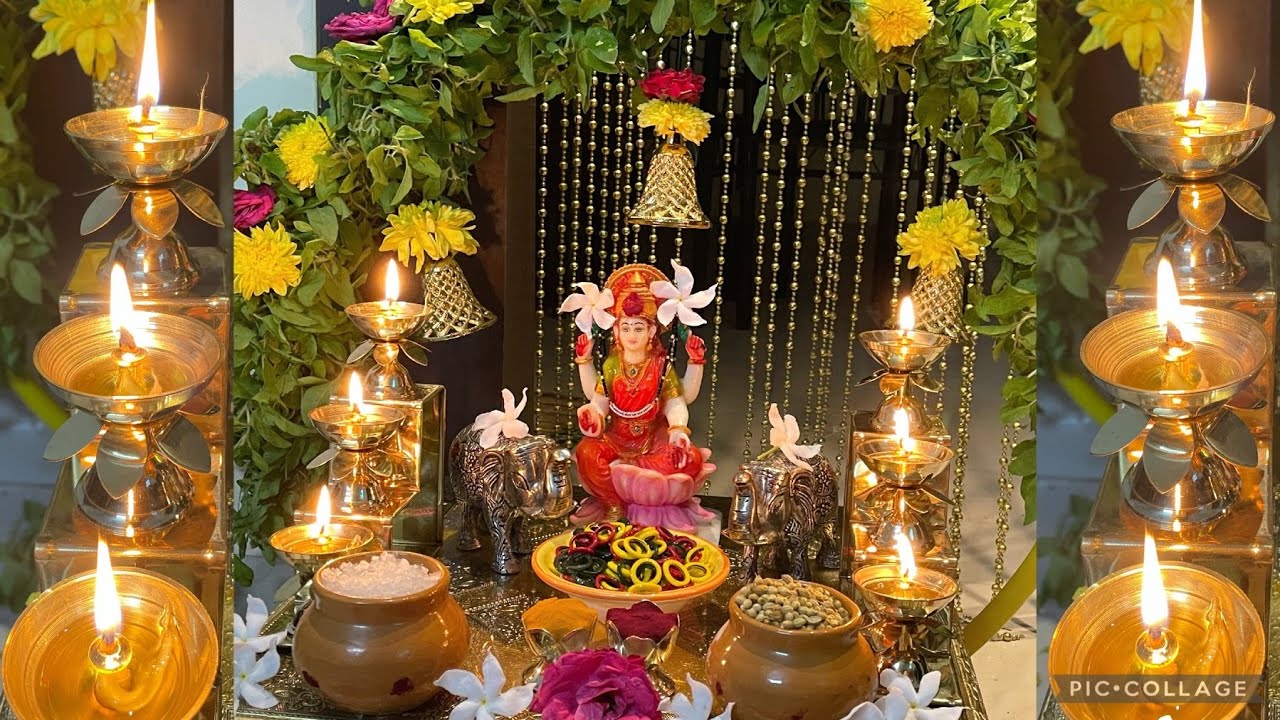 ధన త్రయోదశి పూజ/ఆహార ధాన్యాల తో అమ్మవారికి పూజ/బంగారం వెండి కంటే ఇవి ముఖ్యం/Diwali pooja decoration