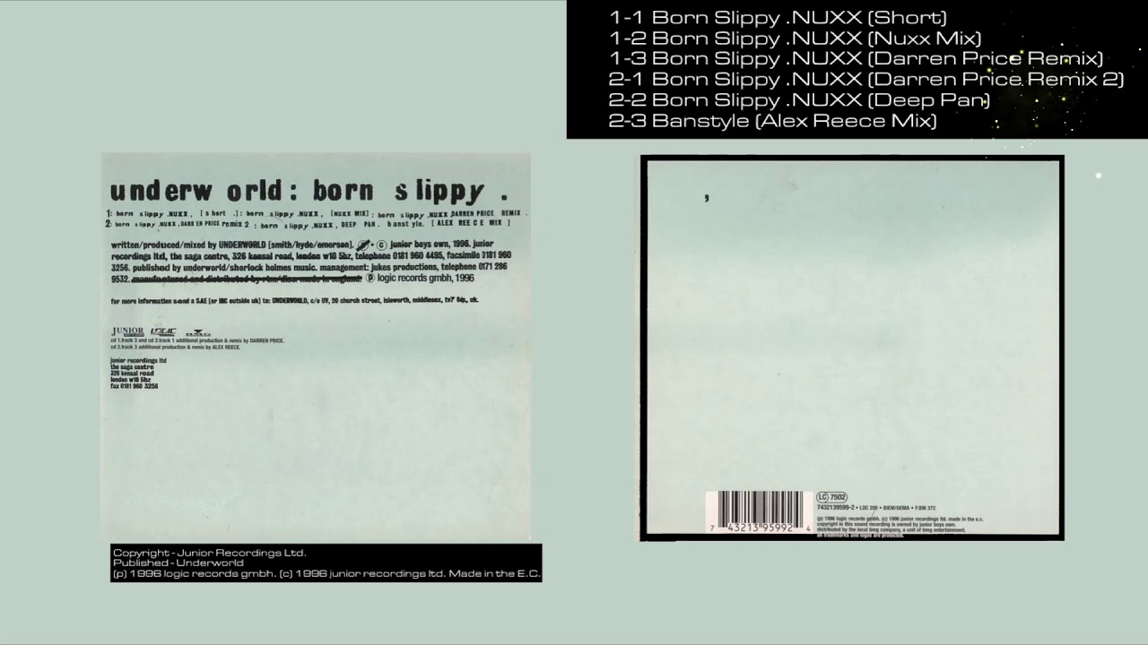 Underworld - Born Slippy 2CD Single 1996 [HQ]
