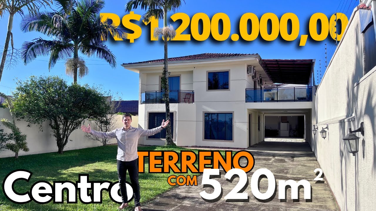 Imóvel em Guaratuba: Sobrado Com Terreno ENORME No Centro! 05 Dormitórios, Com 540m² de Terreno