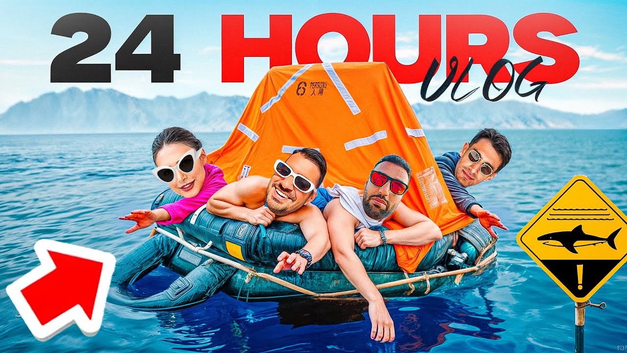 Surviving 24 Hours At Sea 😂💦 با بچه ها رو آب + ماکارونی 