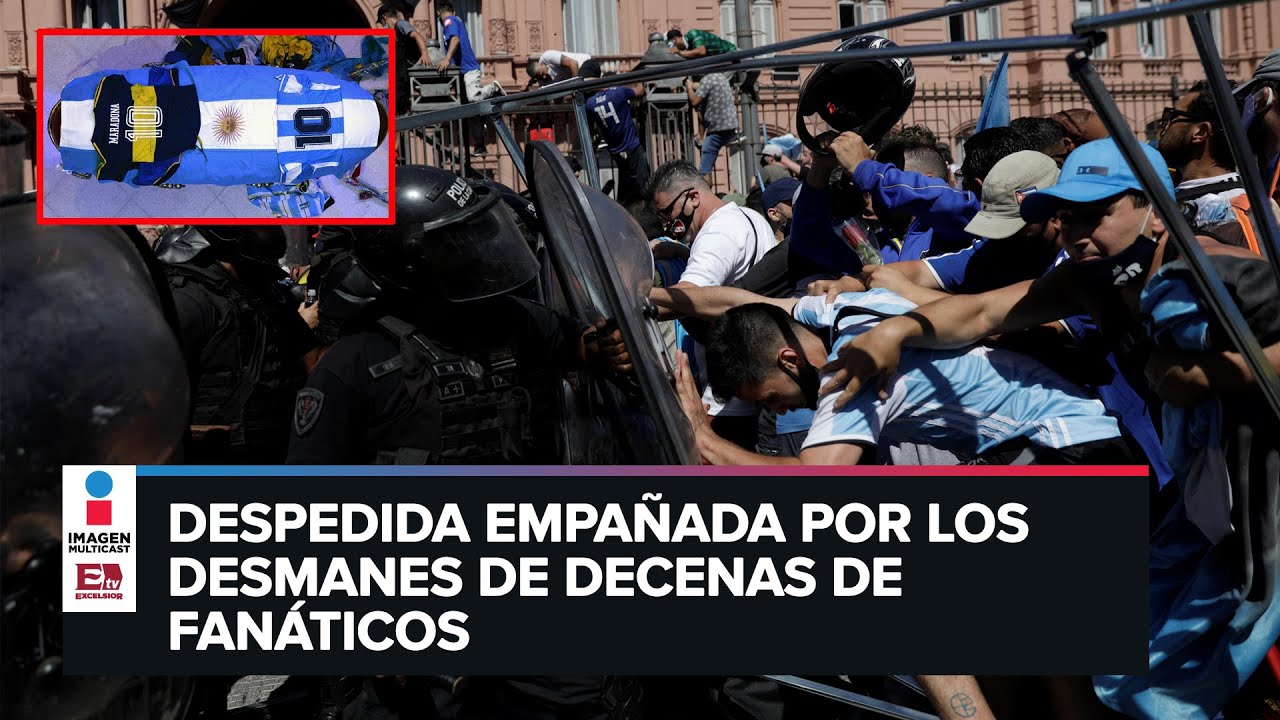 Retiran féretro de Maradona en Casa Rosada por disturbios
