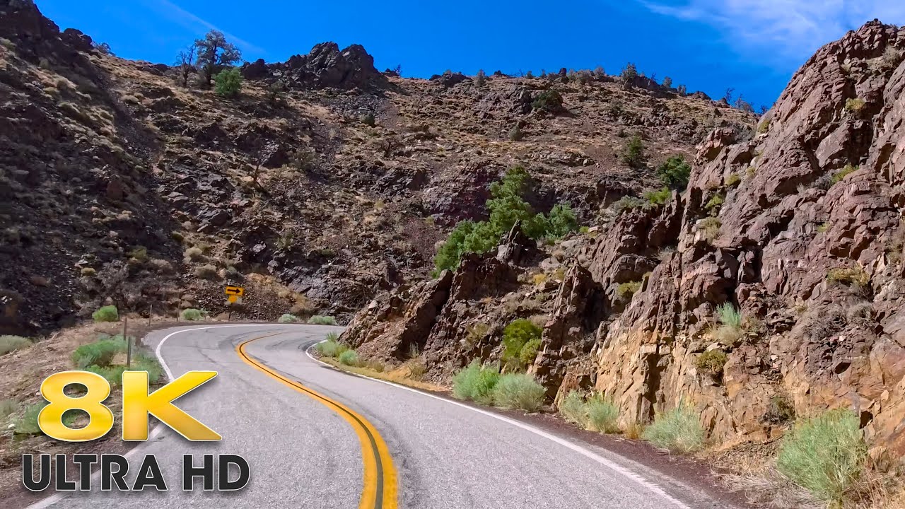 California Scenic Drive Through a Unique Geological Area on Westgard Pass to Nevada