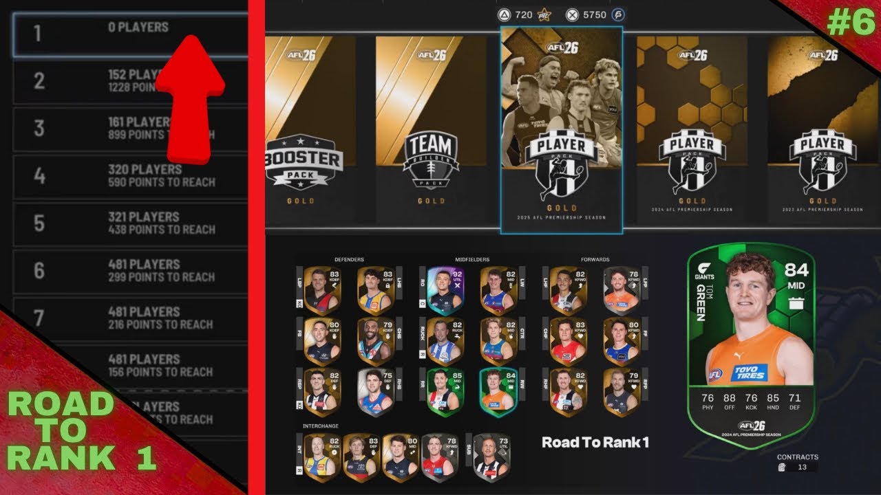 Road To Rank 1 - #6 New Gold Packs and Big Squad Upgrades (AFL26 Pro Team)
