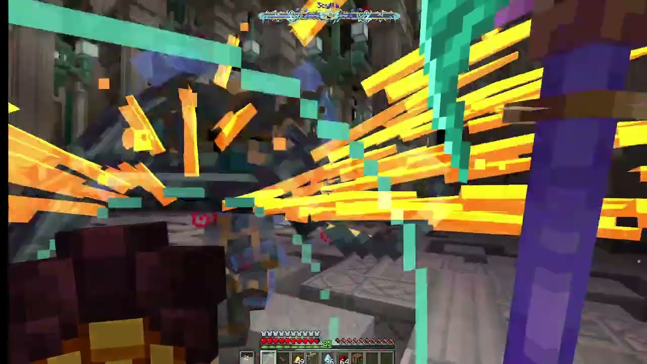 Fighting Scylla for the first time (L_Ender's Cataclysm Minecraft mod)