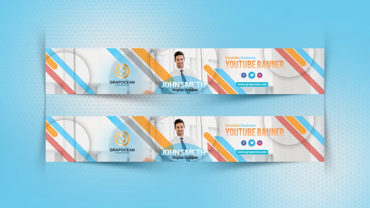 Creative Youtube Banner psd Template Design | Adobe Photoshop Tutorial