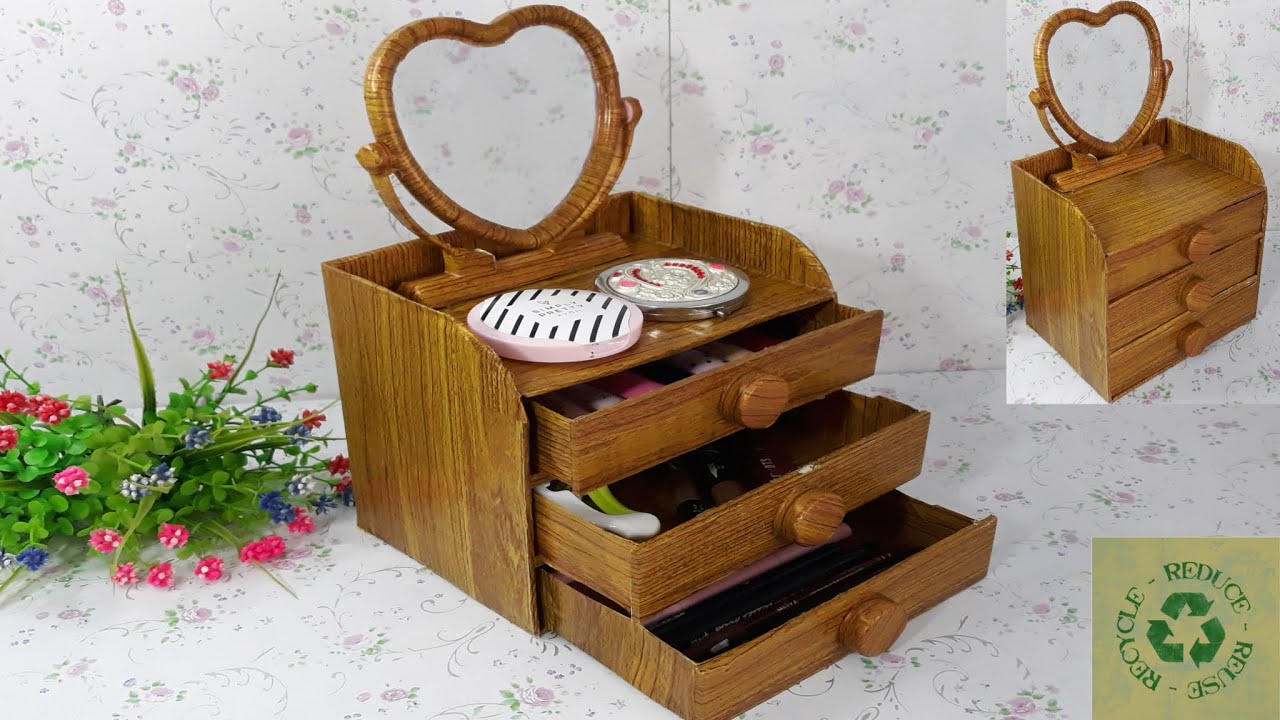 1 MINUTES CRAFT / SUPER EASY VANITY ORGANIZER / khim diy