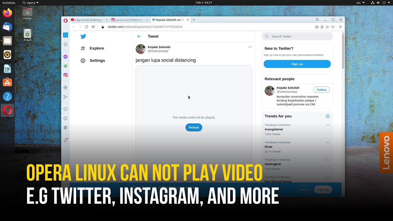 Fix Opera Can't Play Video (e.g Instagram, Twitter) in Ubuntu, Linux Mint, and More
