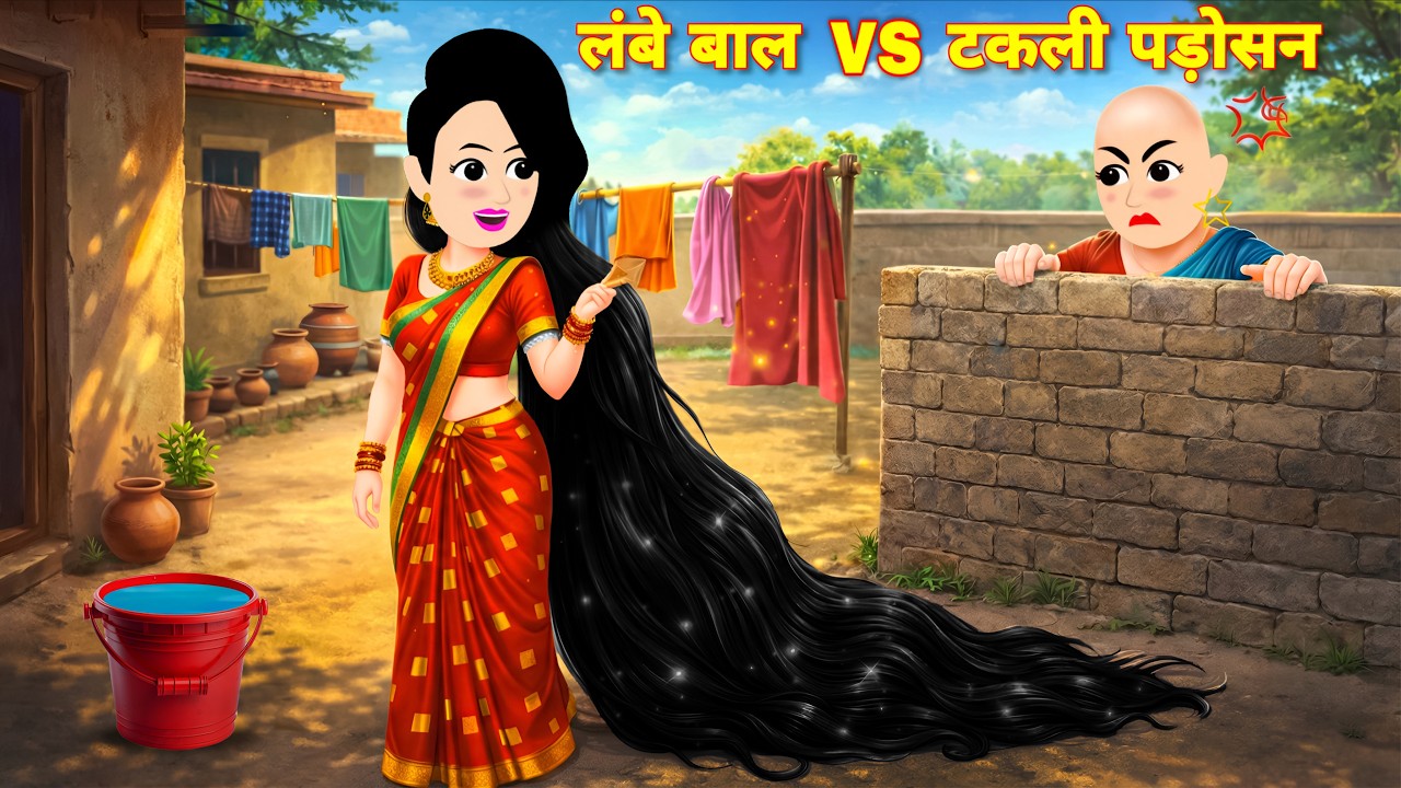 लंबे बाल Vs टकली पड़ोसन | Takli Bahu | Hindi Kahani | Moral Stories | Hindi Story | Cartoon Kahaniya