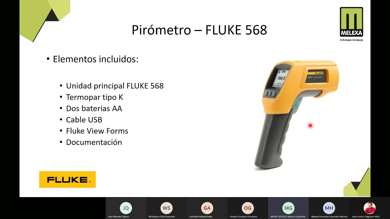 Capacitación de equipos  Medidor de Vibraciones fluke 805 FC y Medidor de temperatura Fluke 568