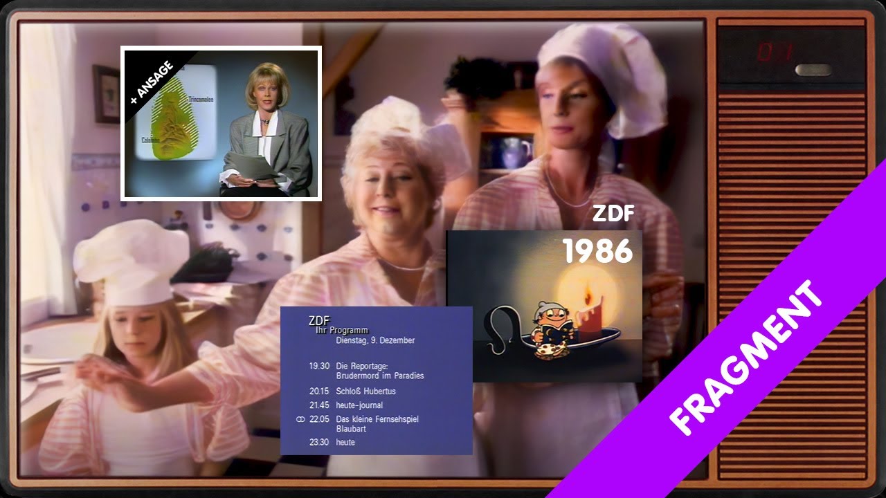 Ende Werbung + Ansage Reportage ZDF vom 9.12.1986