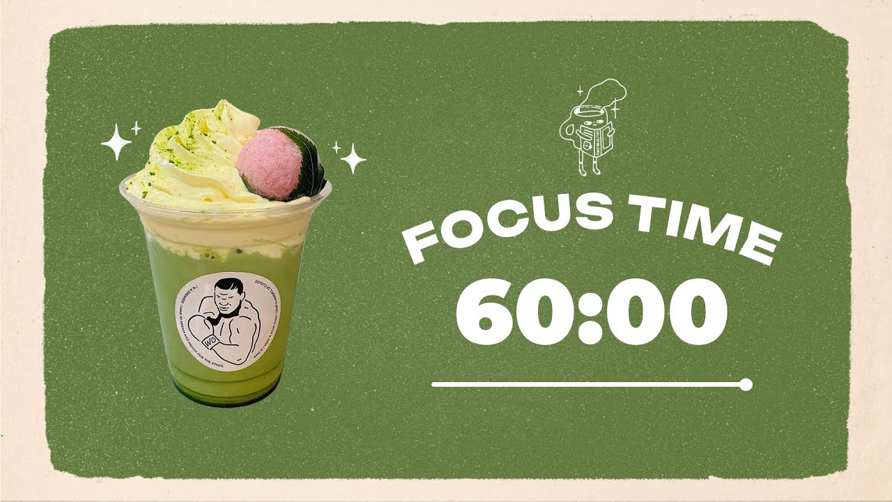 🍵 Study with Me | Creamy Matcha Latte | 60/10 Timer | Chill Lo-fi 🎶 | 4 Hour Focus Session