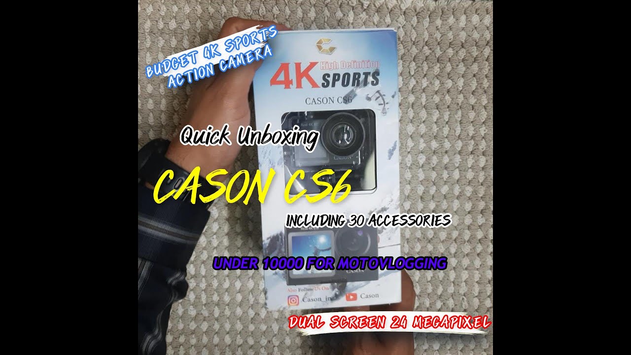 Cason CS6 Sports Budget Action Camera || Quick Unboxing || Including 30 Accessories under 10000 🔥||