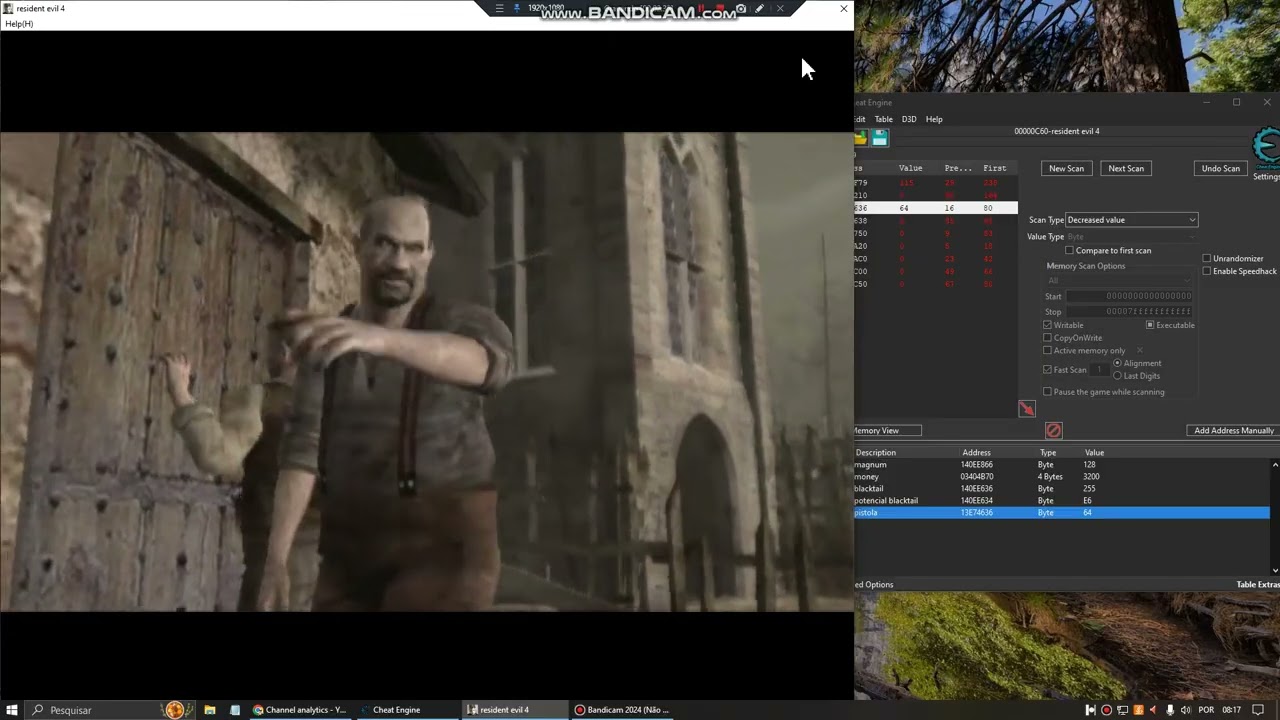 munição infinita com todas as armas no resident evil 4 com cheat engine.