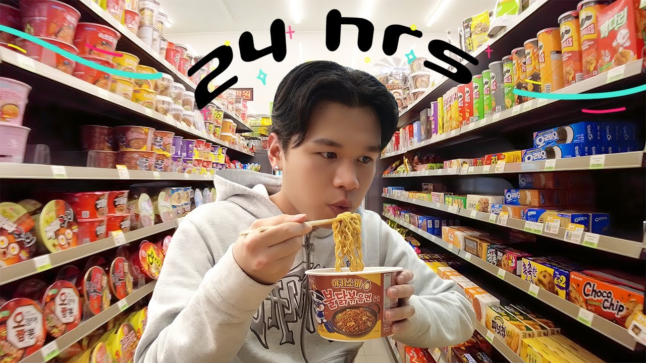 eating ONLY korean convenience store foods for 24 hours
