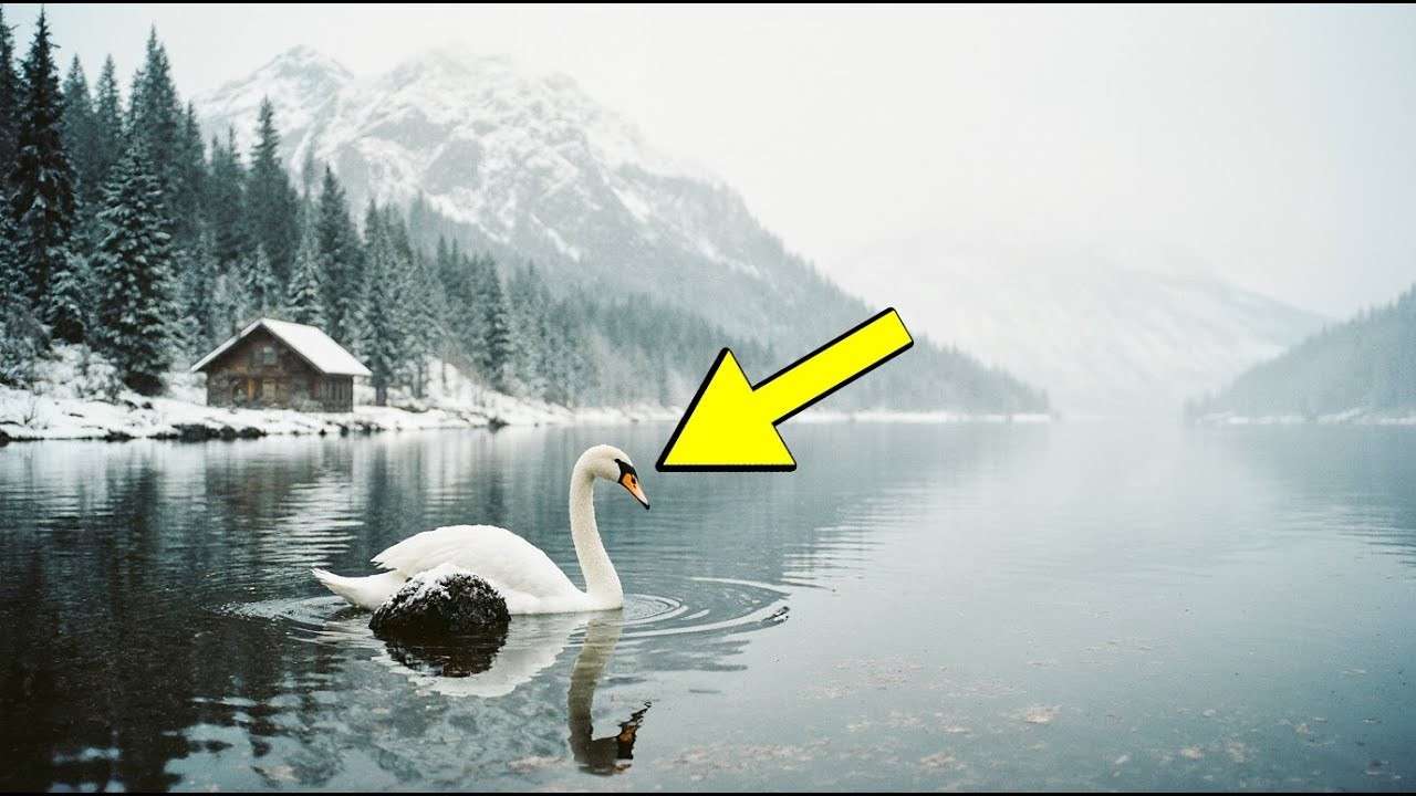 Swan Rested on the Misty Lake, and the Mountains Watched in Silence