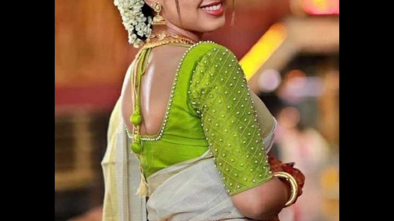 Most Beautiful Simple Designing with Normal Stitching Needle - Aari/Maggam work blosue