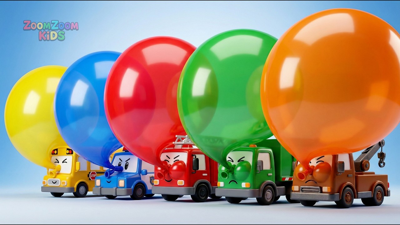 Learn Colors with Vehicles! 🎈 Balloon Popping Challenge | Kids Songs & Nursery Rhymes