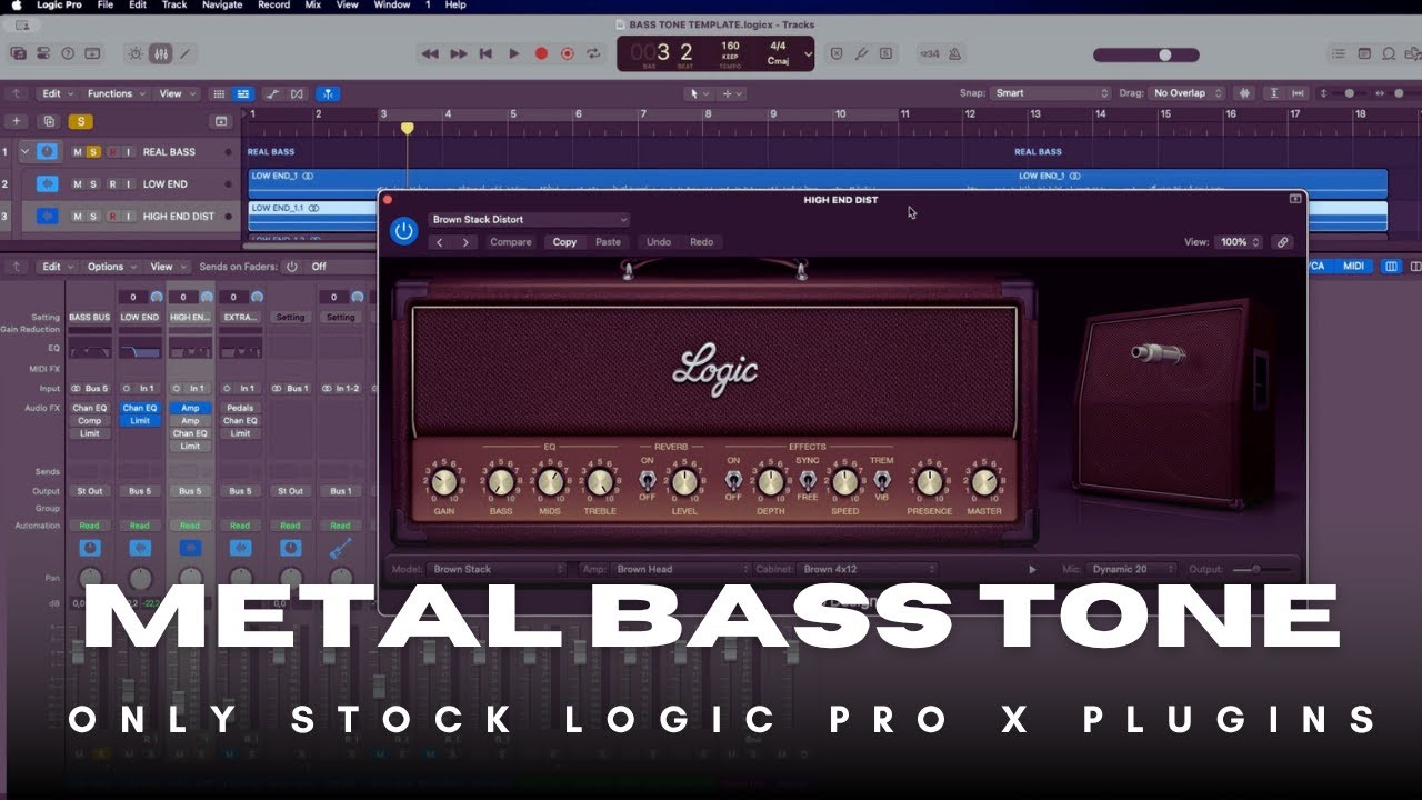 How to get a METAL bass tone with only STOCK LOGIC PRO X plugins!