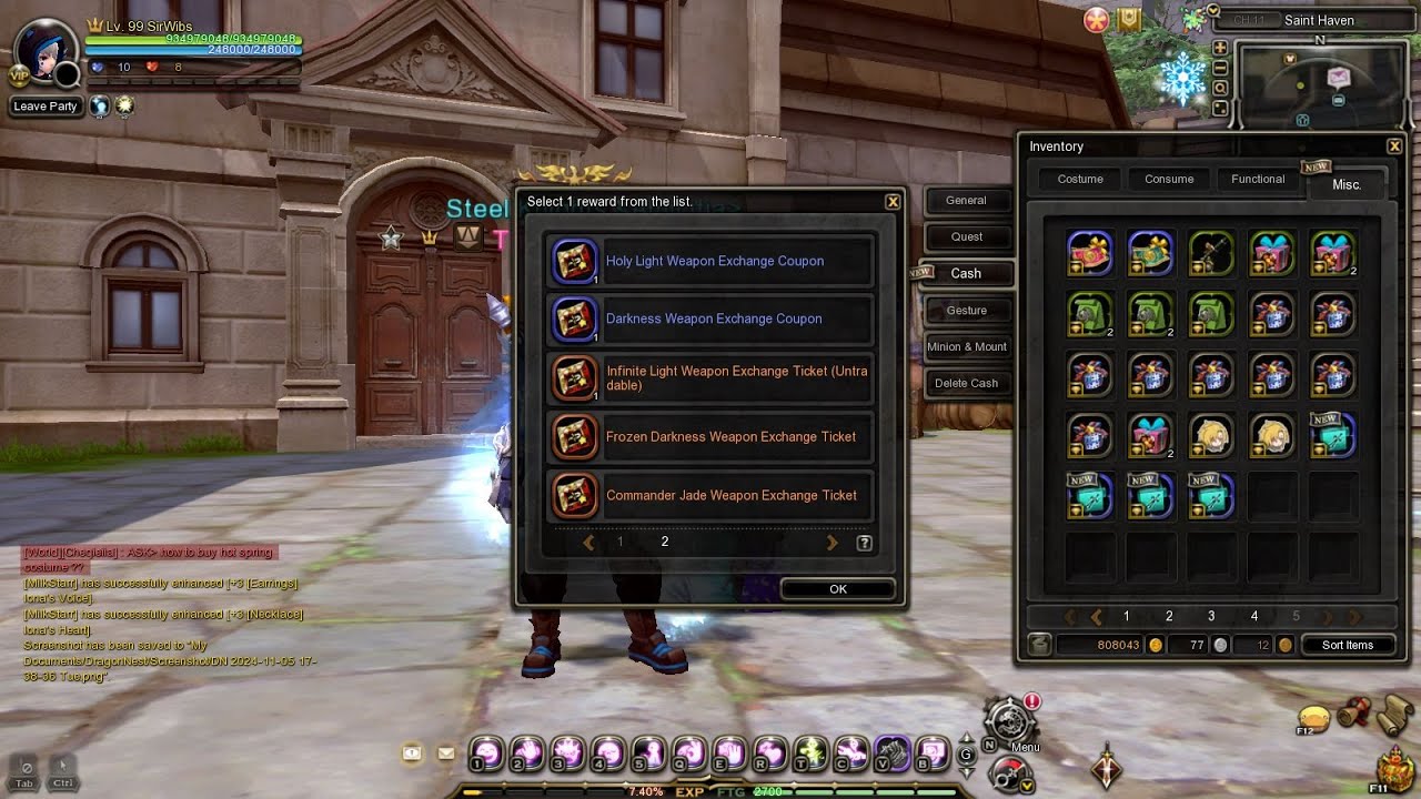 Review 4 Limited Weapon Costume from Effect Weapon Exchange Ticket Selection Cube - Dragon Nest SEA
