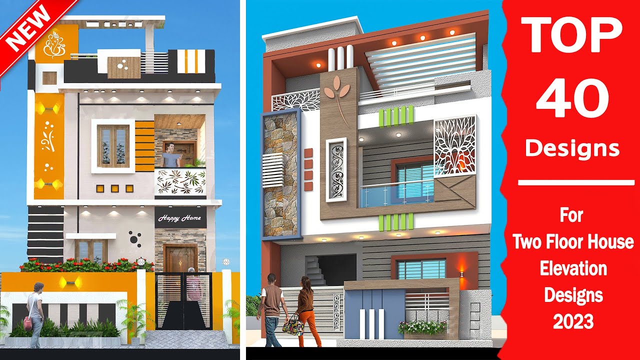 Latest 40 Double Floor House Front Elevation Designs 2023 | Two Floor House Elevation Designs