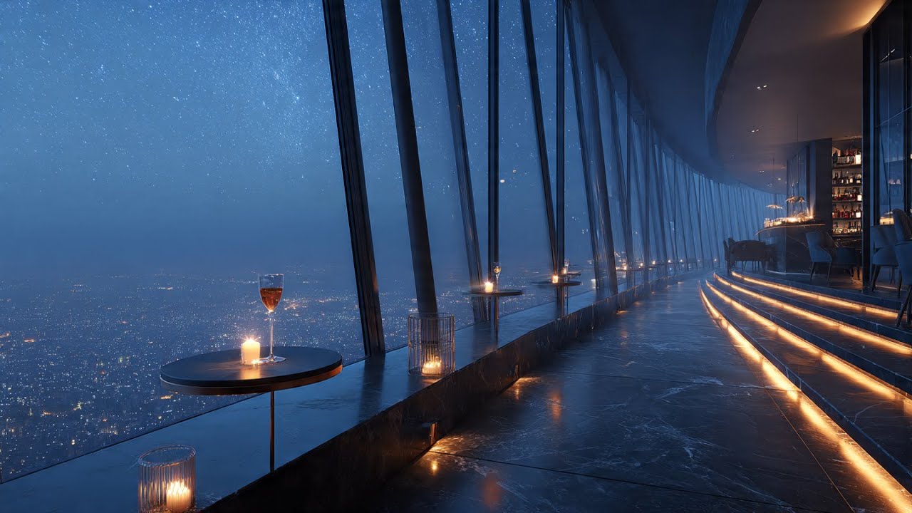 Ambient Jazz Lounge | Open Night Air & City Lights | Above