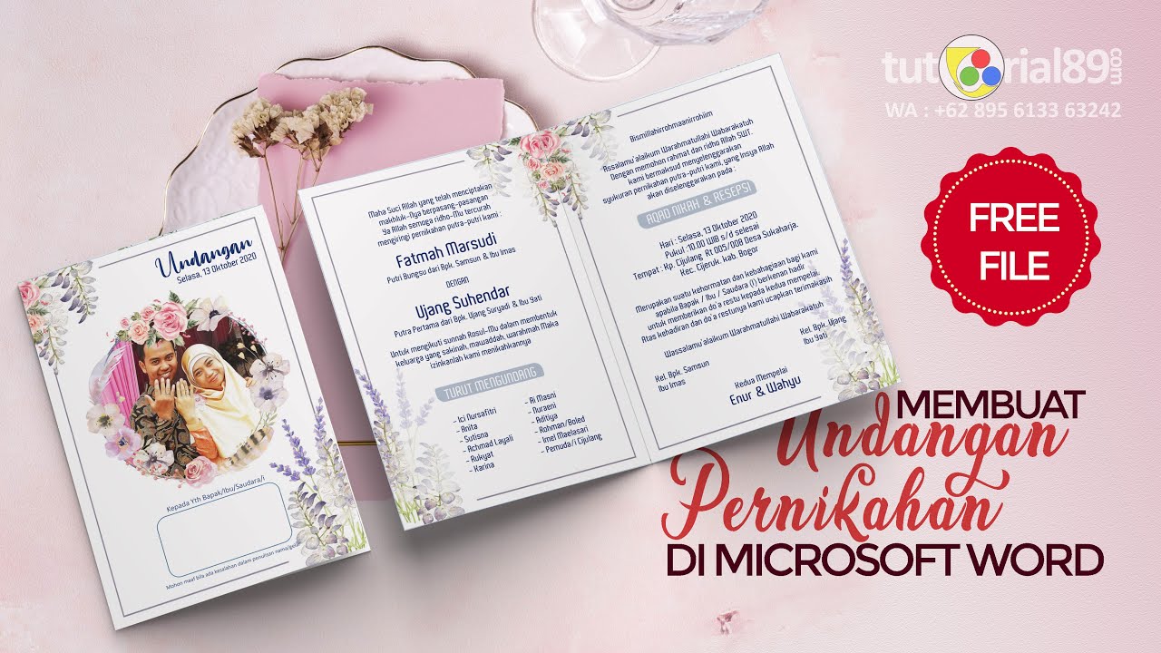 Cara mudah membuat dan mencetak undnagan pernikahan di word | tutorial89 #undanganpernikahan